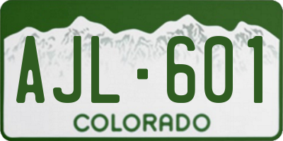 CO license plate AJL601