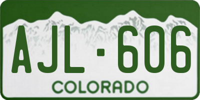CO license plate AJL606