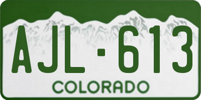 CO license plate AJL613