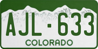 CO license plate AJL633