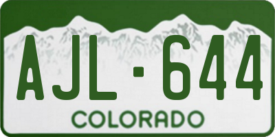 CO license plate AJL644