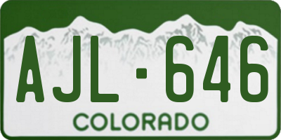 CO license plate AJL646