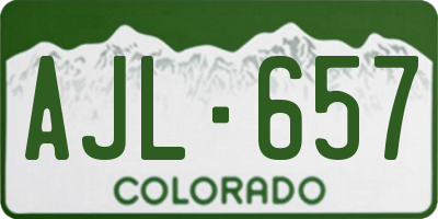 CO license plate AJL657