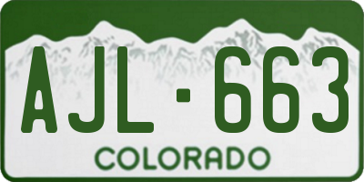 CO license plate AJL663