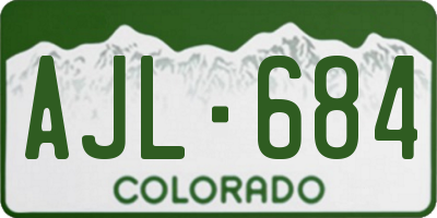 CO license plate AJL684