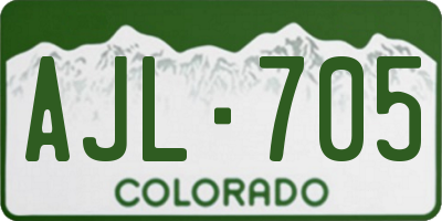 CO license plate AJL705