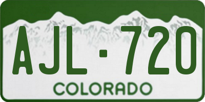 CO license plate AJL720