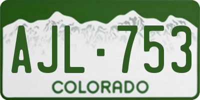 CO license plate AJL753