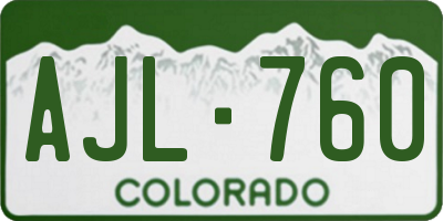 CO license plate AJL760