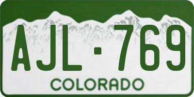 CO license plate AJL769