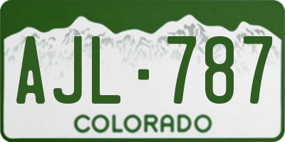 CO license plate AJL787