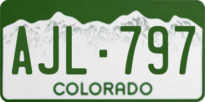 CO license plate AJL797