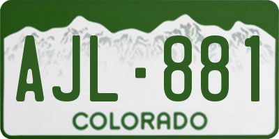 CO license plate AJL881