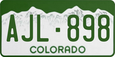 CO license plate AJL898