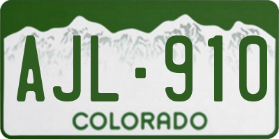 CO license plate AJL910