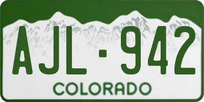 CO license plate AJL942