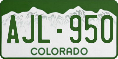 CO license plate AJL950