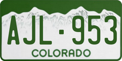 CO license plate AJL953