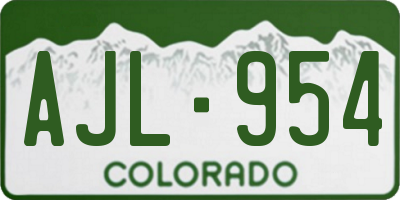 CO license plate AJL954