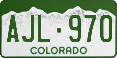 CO license plate AJL970