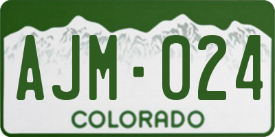 CO license plate AJM024