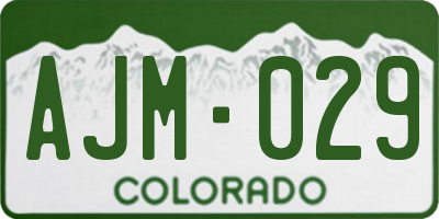 CO license plate AJM029