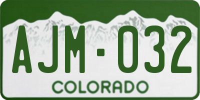 CO license plate AJM032