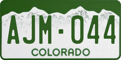 CO license plate AJM044