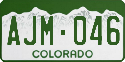 CO license plate AJM046