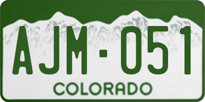 CO license plate AJM051