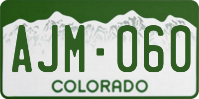 CO license plate AJM060