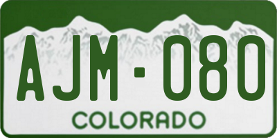 CO license plate AJM080