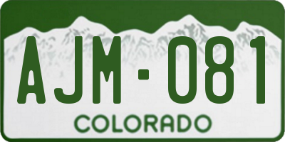 CO license plate AJM081