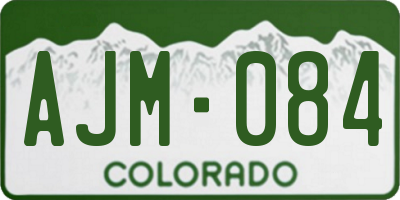 CO license plate AJM084