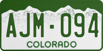 CO license plate AJM094