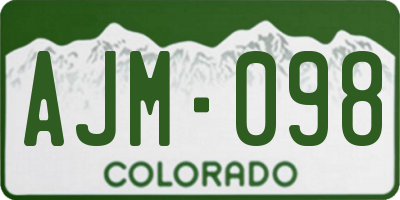 CO license plate AJM098