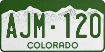 CO license plate AJM120