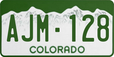 CO license plate AJM128
