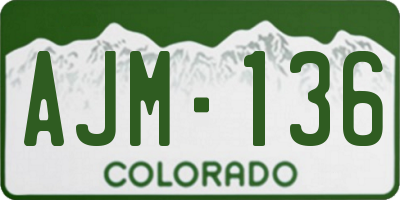 CO license plate AJM136