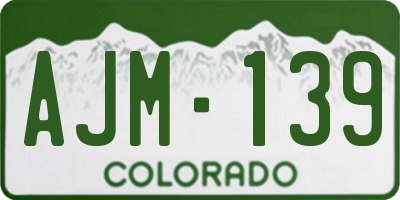 CO license plate AJM139