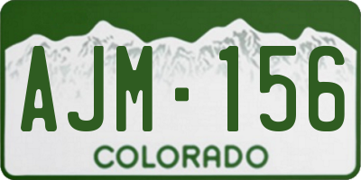 CO license plate AJM156
