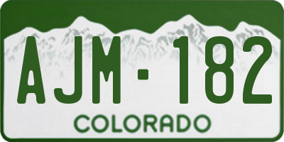 CO license plate AJM182