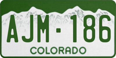 CO license plate AJM186