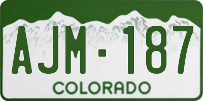CO license plate AJM187