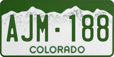 CO license plate AJM188