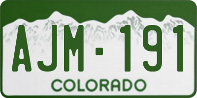 CO license plate AJM191