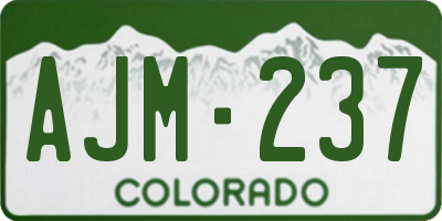 CO license plate AJM237