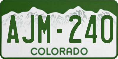 CO license plate AJM240
