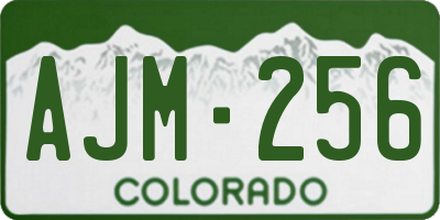 CO license plate AJM256