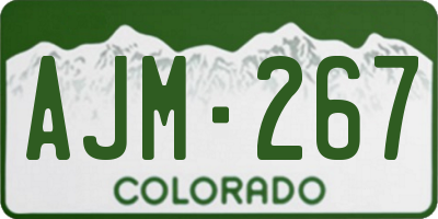 CO license plate AJM267